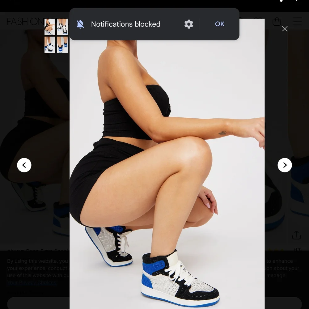 Mata Shoes Black Blue and White  Rhinestone Sneakers with Sleek Design